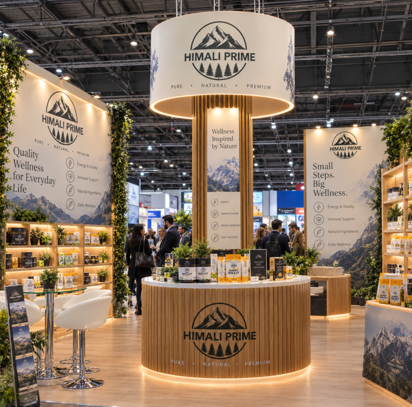 Himali Prime stand at a wellness expo